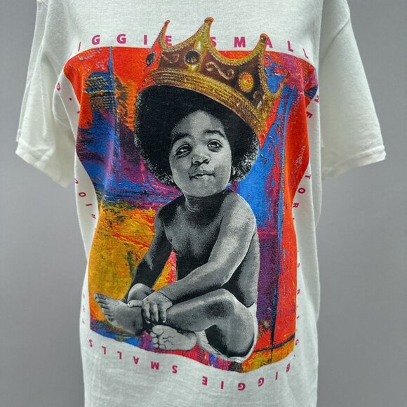 Notorious 90's B.I.G. Baby Crown Biggie Smalls T-Shirt Graphic Tee  White Men‎ S - Picture 5 of 10